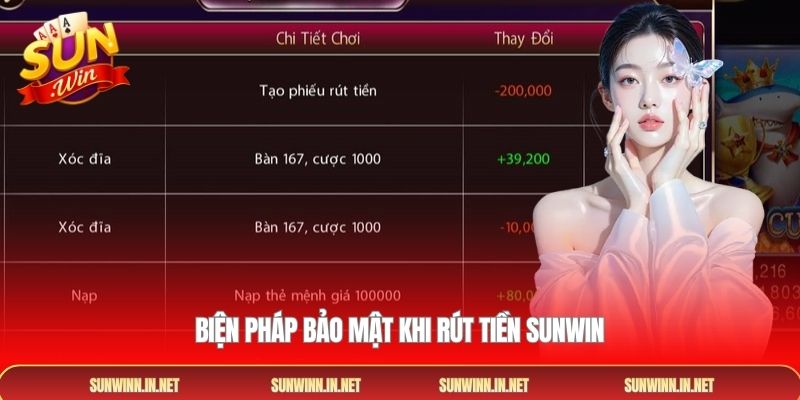 Biện pháp bảo mật khi Rút tiền SUNWIN